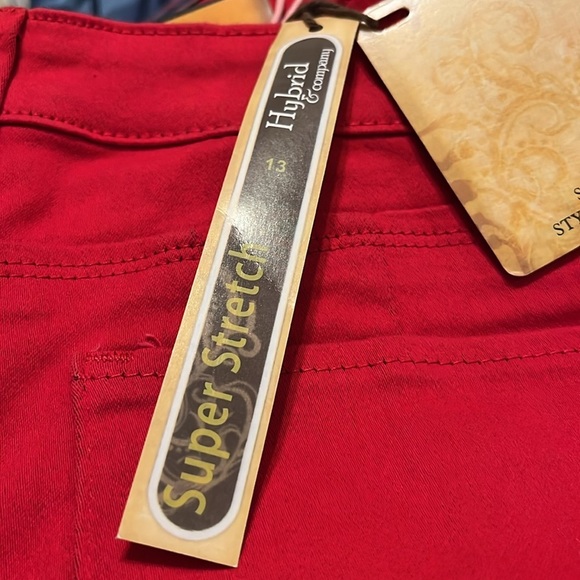 Hybrid & Company Women's Butt Lift Stretch Denim Jeans RED size 13 - Picture 7 of 9